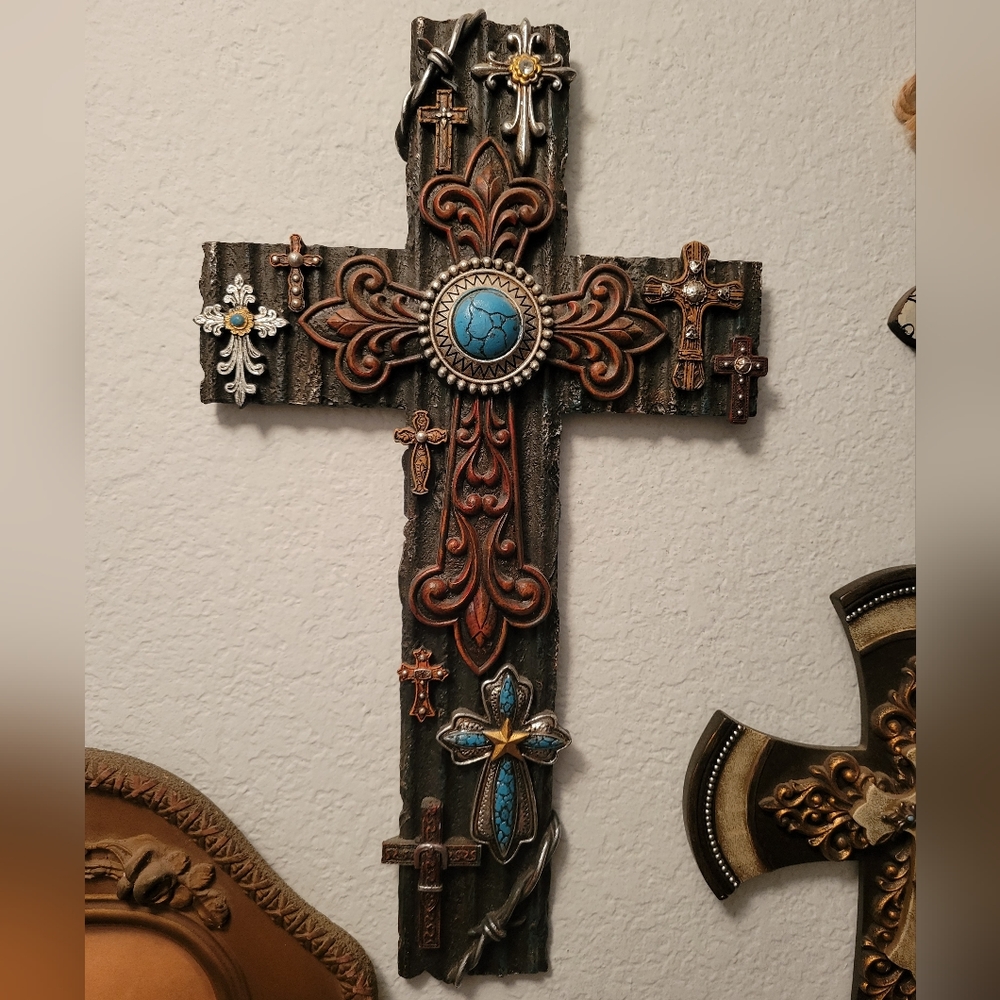 Multi Cross Southern Style CROSS wall hanging, large resin cross